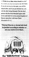 「666システム」はここにある。「来たるべき日」の伝道のために発行された新聞（1992年）より
