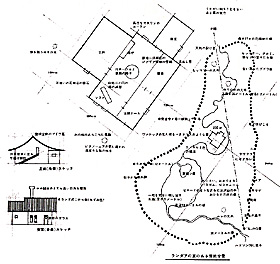 「ランダアも家のある窪地全景」